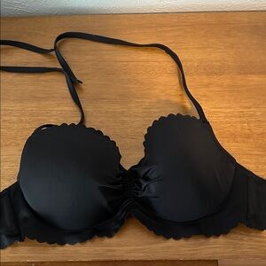 Victoria's Secret Black Ruffled Bikini Top